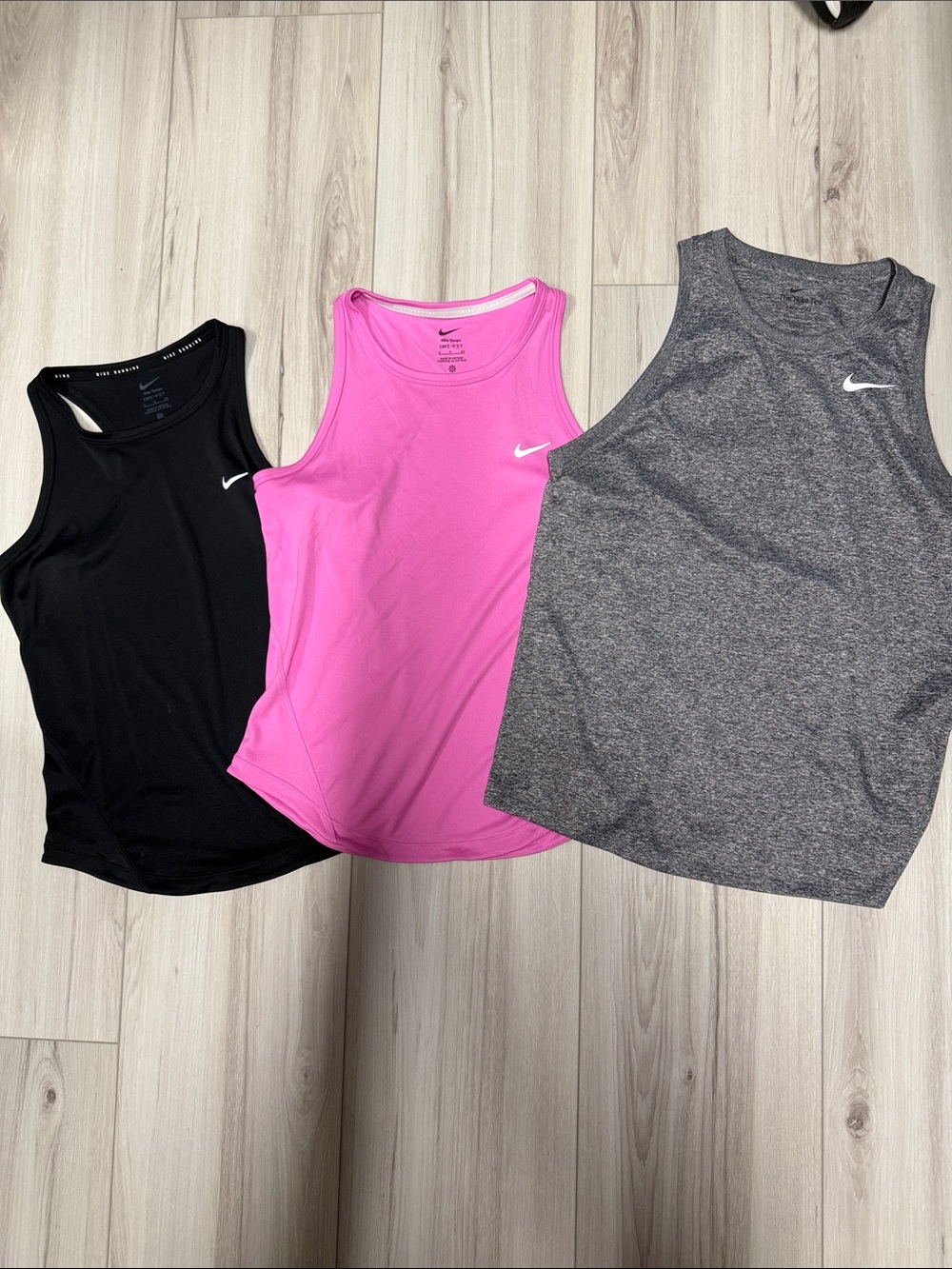 Nike Women’s Tank Top Trio - Pink, Black & Gray